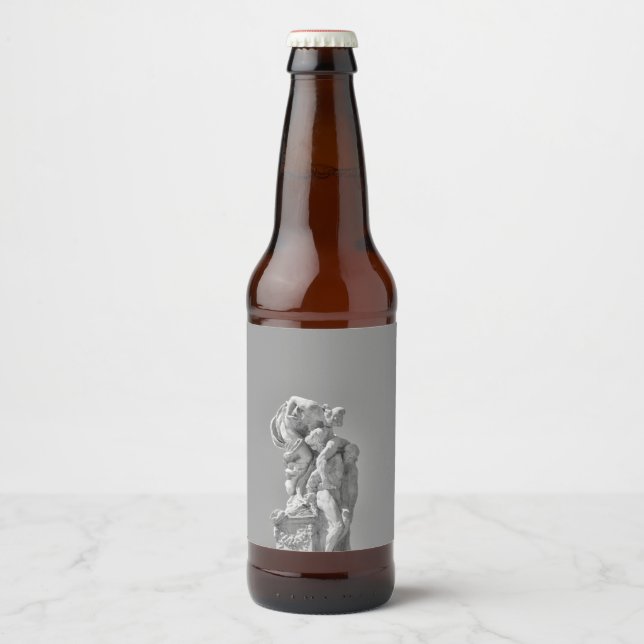 Roman sculptures in modern composition beer bottle label (Front)