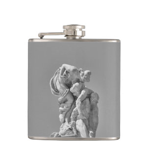Roman sculptures in modern composition hip flask