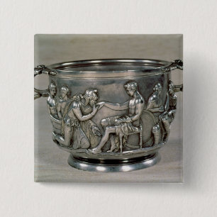 Roman silver-gilt drinking cup 15 cm square badge