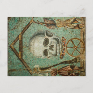Roman skull mosaic postcard by S. Ambrose