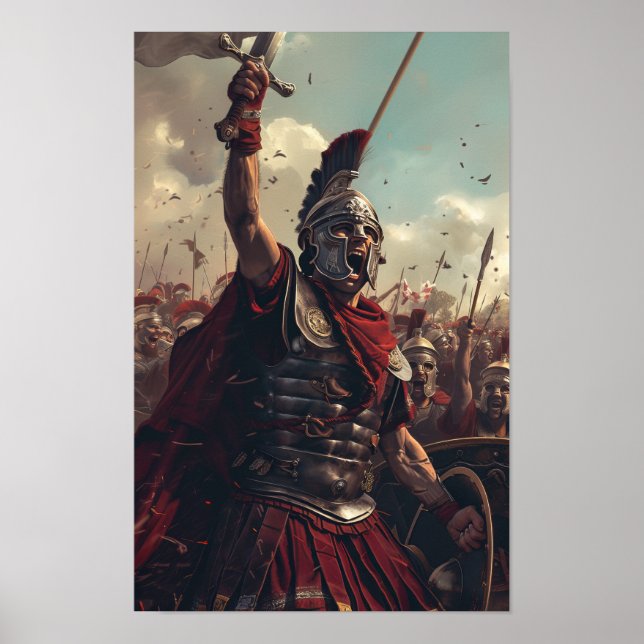 Roman Soldier in Worm's Eye View Poster (Front)
