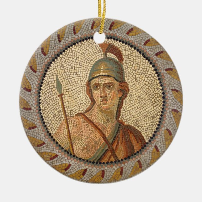 Roman Soldier Mosaic Ceramic Tree Decoration (Front)