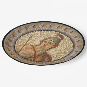Roman Soldier Mosaic Paper Plate