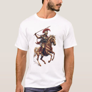 Roman Soldier on Horseback | Ancient Warrior Illus T-Shirt