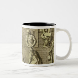 Roman soldiers building a fort, plate 21 from 'Le Two-Tone Coffee Mug