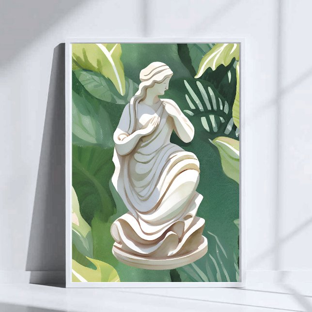 Roman Statue | Watercolor Botanical Painting Poster (Creator Uploaded)