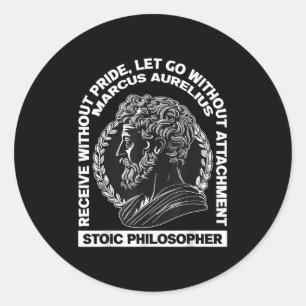 Roman Stoic Philosophy Marcus Aurelius Latin Quote Classic Round Sticker