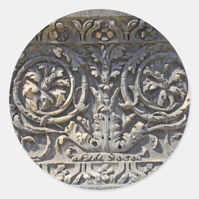 Roman stone classic round sticker (Front)