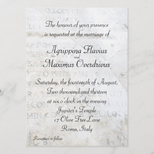 Roman Themed Wedding Invitation
