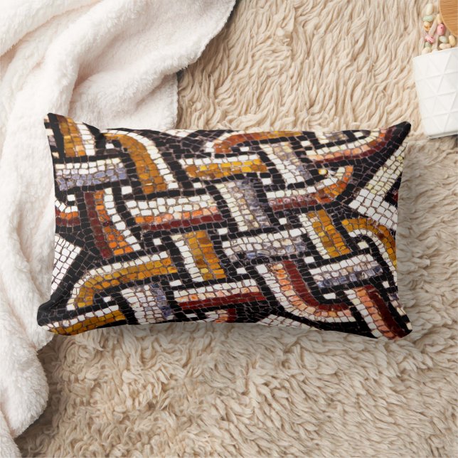 Roman Tile Mosaic Lumbar Cushion (Blanket)