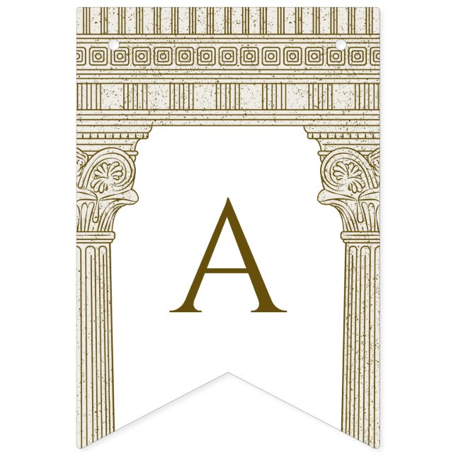 Roman Toga Party with elegant temple columns Bunting (Third Flag)