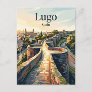Roman Walls of Lugo Spain Postcard