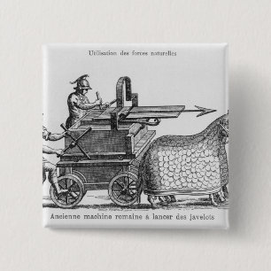 Roman war machine for firing javelins 15 cm square badge
