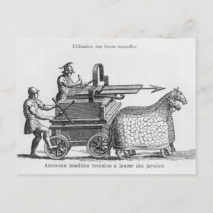 Roman war machine for firing javelins postcard