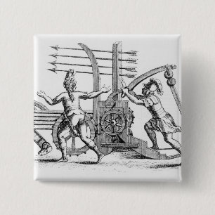 Roman war machine for firing spears 15 cm square badge