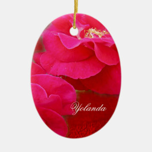 Romance and Red Roses Ceramic Ornament