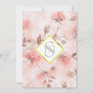 *~ Romance Blush AR26 Flower LOVE QR  RSVP Wedding Invitation