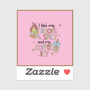 Romance books and coffee sticker