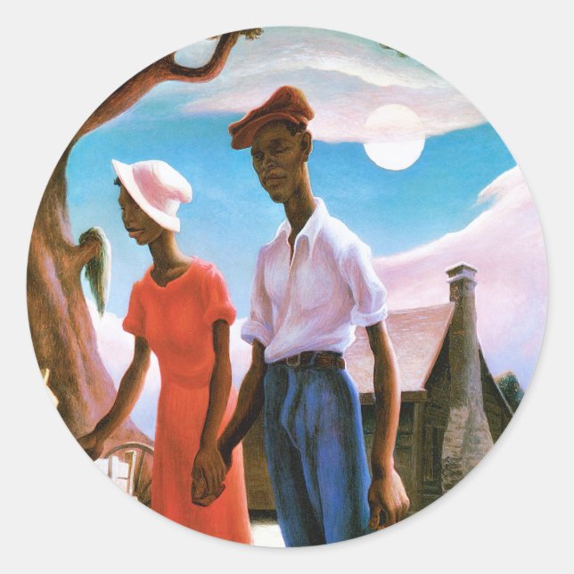 Romance by Thomas Hart Benton Classic Round Sticker (Front)