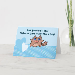 Romance Card Cat with a Hug