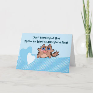 Romance Card Cat with a Hug