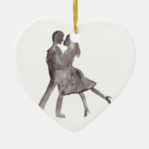 Romance couple ceramic tree decoration