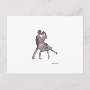 Romance couple postcard
