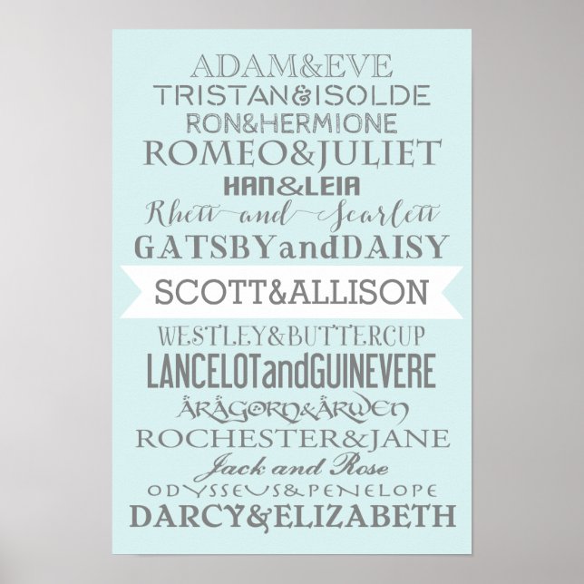 Romance Couples Custom Poster - CHOOSE YOUR COLOR (Front)