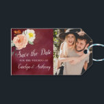 Romance In Bloom Wedding Save the Date Gift Tags<br><div class="desc">This collection features a moody marsala red background with trendy typography and floral accents. Easily personalise the design with your wording to make these save the date cards totally unique to your special day.</div>