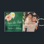 Romance In Bloom Wedding Save the Date Gift Tags<br><div class="desc">This collection features a moody emerald green background with trendy typography and floral accents. Easily personalise the design with your wording to make these save the date tags totally unique to your special day.</div>