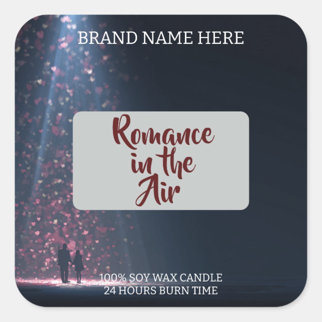 Romance in the Air Candle Label – Gothic & Elegant (Front)