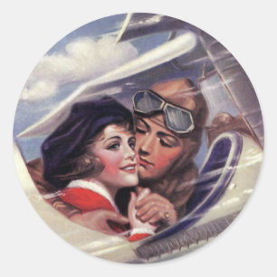 Romance in the Sky Classic Round Sticker
