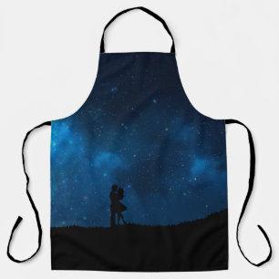 Romance love couple heart design apron