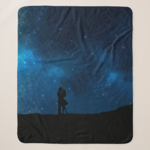 Romance love couple heart design sherpa blanket