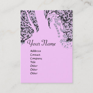 ROMANCE MONOGRAM , black and pink Business Card
