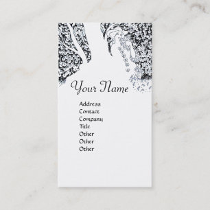 ROMANCE  MONOGRAM , black and white Business Card