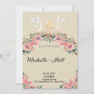 Romance Monogram Wedding initials Invitation
