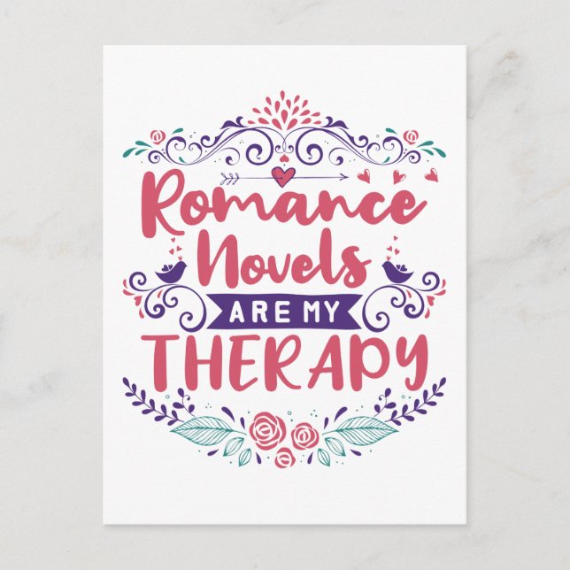 Romance Novels Are My Therapy Postcard (Front)