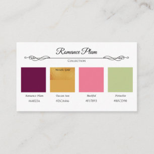 Romance Plum n Rose Wedding Collection Colour Card