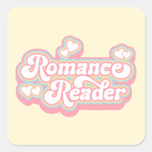 Romance Reader Pastel Retro Book Lover Quote Square Sticker