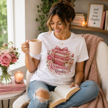Romance Reader Pink Book Stack