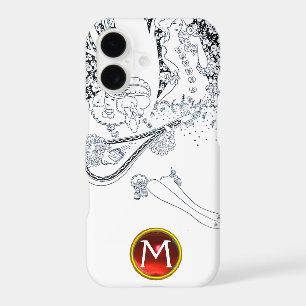 ROMANCE /ROMANTIC LOVERS BLACK WHITE RED MONOGRAM