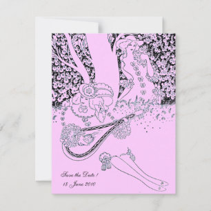 ROMANCE /ROMANTIC LOVERS PINK LILAC WEDDING PARTY INVITATION