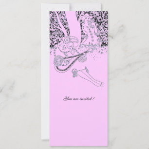ROMANCE /ROMANTIC LOVERS PINK LILAC WEDDING PARTY INVITATION