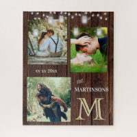 Romance Rustic Custom Monogram Photos Lights