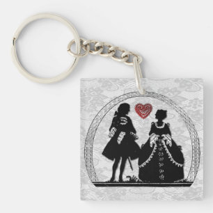 Romance Silhouettes Double-Sided Acrylic Key Chain