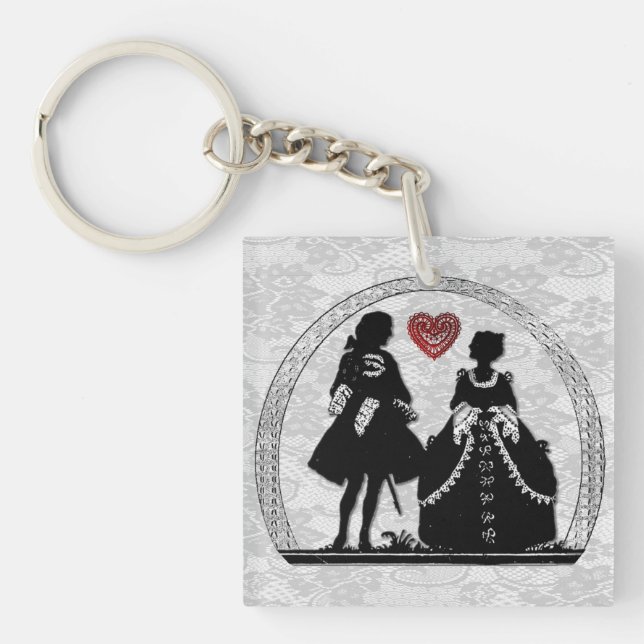 Romance Silhouettes Double-Sided Acrylic Key Chain (Front)