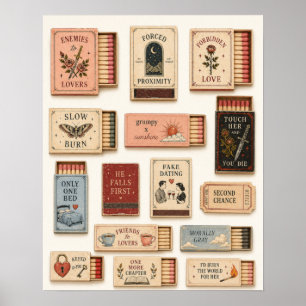 Romance Trope Bookmark for Book Lovers Poster
