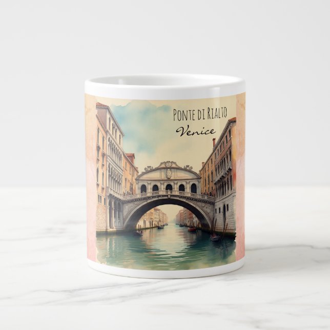 Romance Under the Shadow of Ponte di Rialto Large Coffee Mug (Front)