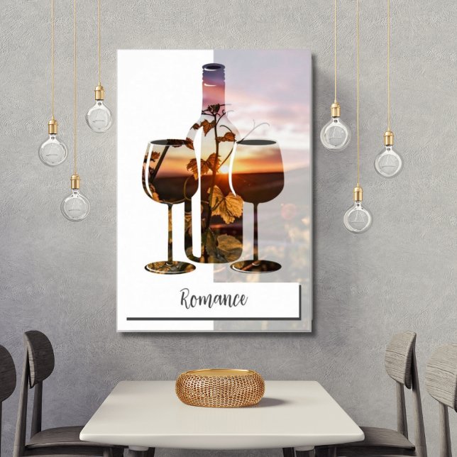 Romance - Wine For Two At Sunset Poster (Romance)